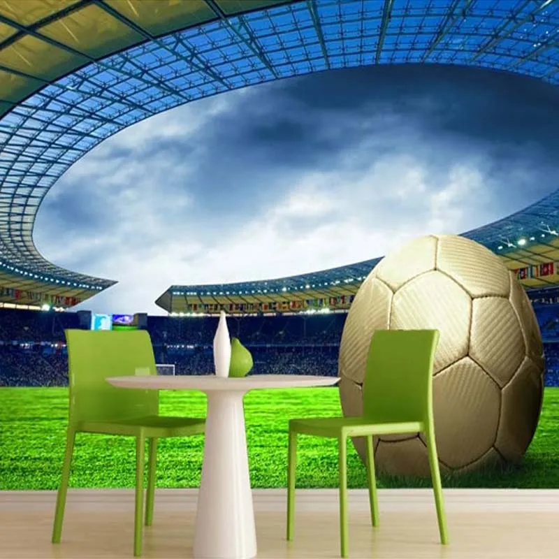 Custom 3D Soccer Photo Wallpaper Sports Football Themed Stadium Mural Wallpaper For Living Room Bar Bedroom Wall De Parede 3D