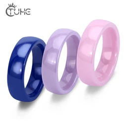 3pcs/Set Pink Purple Blue Ceramic Rings For Women Never Fade Color Titanium Steel Custom Ceramic Jewelry Rings Anniversary Gift