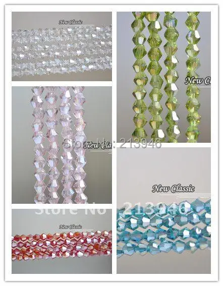 4MM 1100Pcs/Lot AB Style Bicone Crystal Glass Spacers Loose Beads Jewelry Accessories Findings