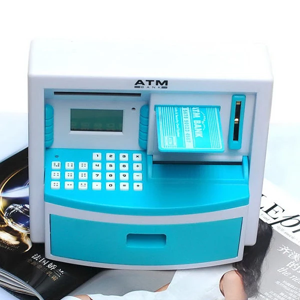 Mini brinquedo do banco do ATM, Digital Cash Coin Storage, Saving Box, Piggy Bank Machine, Kids Gift