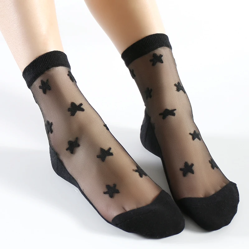 Chaussettes courtes en coton pour femmes, étoiles à cinq branches, creux, cool, mince, respirant, coréen, mignon, nouveauté, été, 5 paires par lot