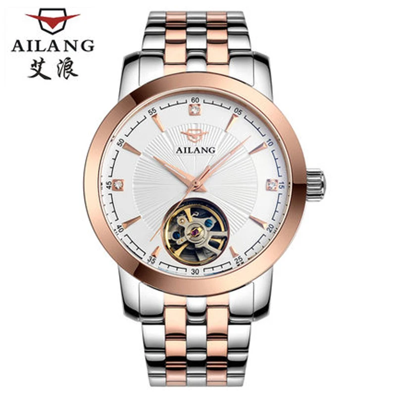 AILANG top watch brand AI wave 2017 nuovo orologio meccanico automatico da uomo in vera pelle orologio da cintura impermeabile 3ATM