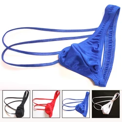 hot string homme double Band Men's Sexy Thong Low-waist Male G-string Bulge Pouch Cute Men's Underwear jockstrap gay underwear