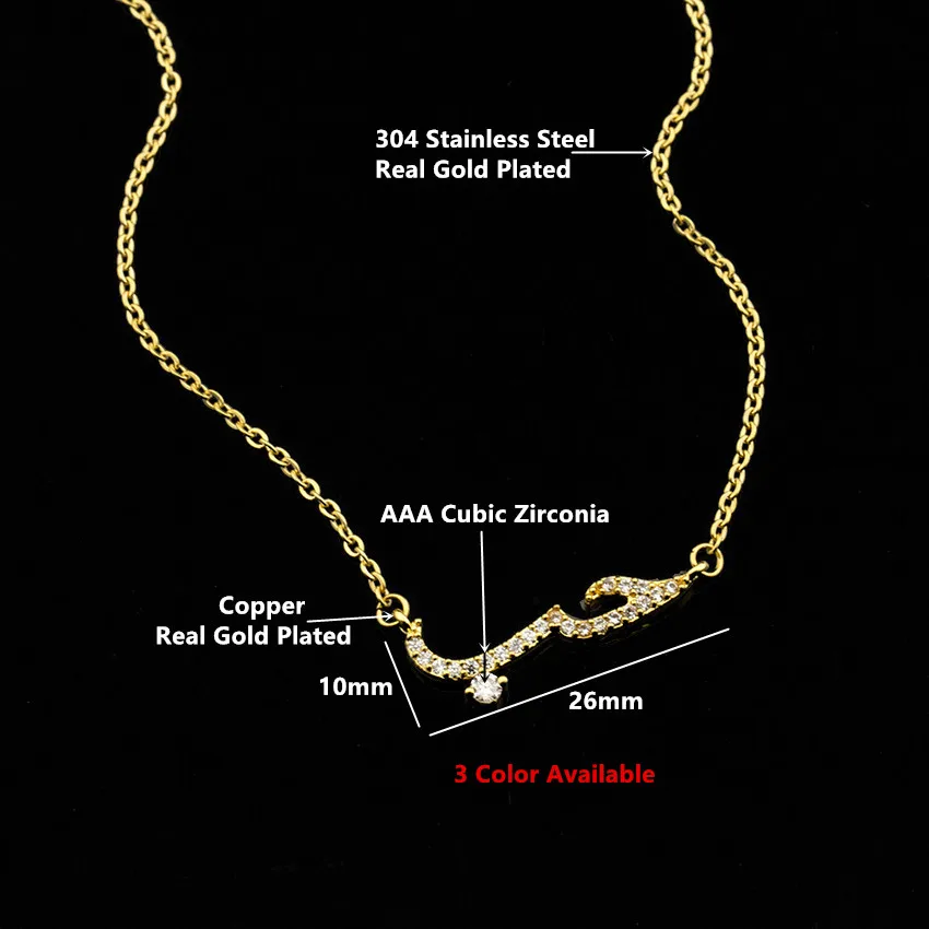 Arabic Love Necklace Statement Pendant Necklace Women Men Vintage Stainless Steel Jewelry Best Friend Gifts Collier Femme