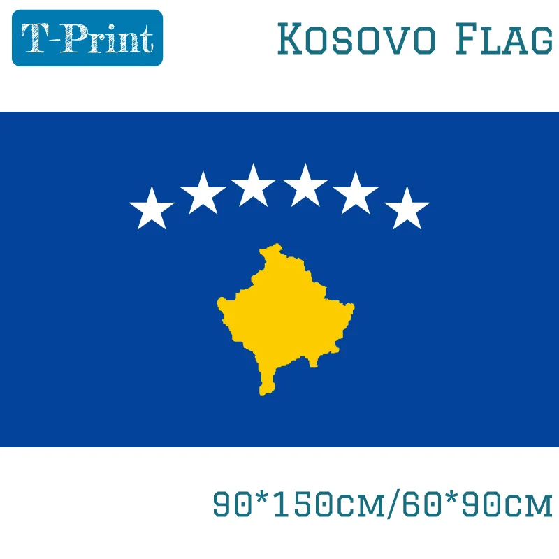 90*150cm/60*90cm Kosovo Flag Movements Polyester Celebration Decoration Banner