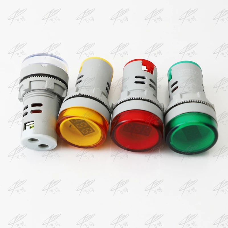 22Mm Ac 60-500V Led Voltmeter Voltage Meter Indicator Pilot Light Rood Geel Groen Wit Blauw