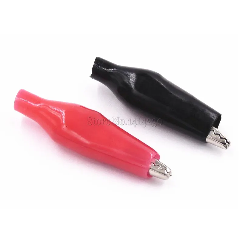 Gran oferta, 10 Uds., pinza de cocodrilo pequeña/Clip de cocodrilo de 2,8 cm, Clip de funda negra y roja, abrazadera de potencia, Clip de prueba (5