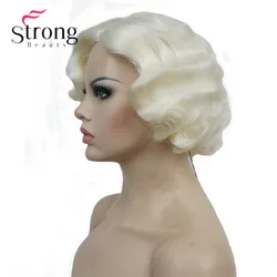 StrongBeauty 1920's Flappers Short Finger Wave Light Blonde Full Synthetic Wig