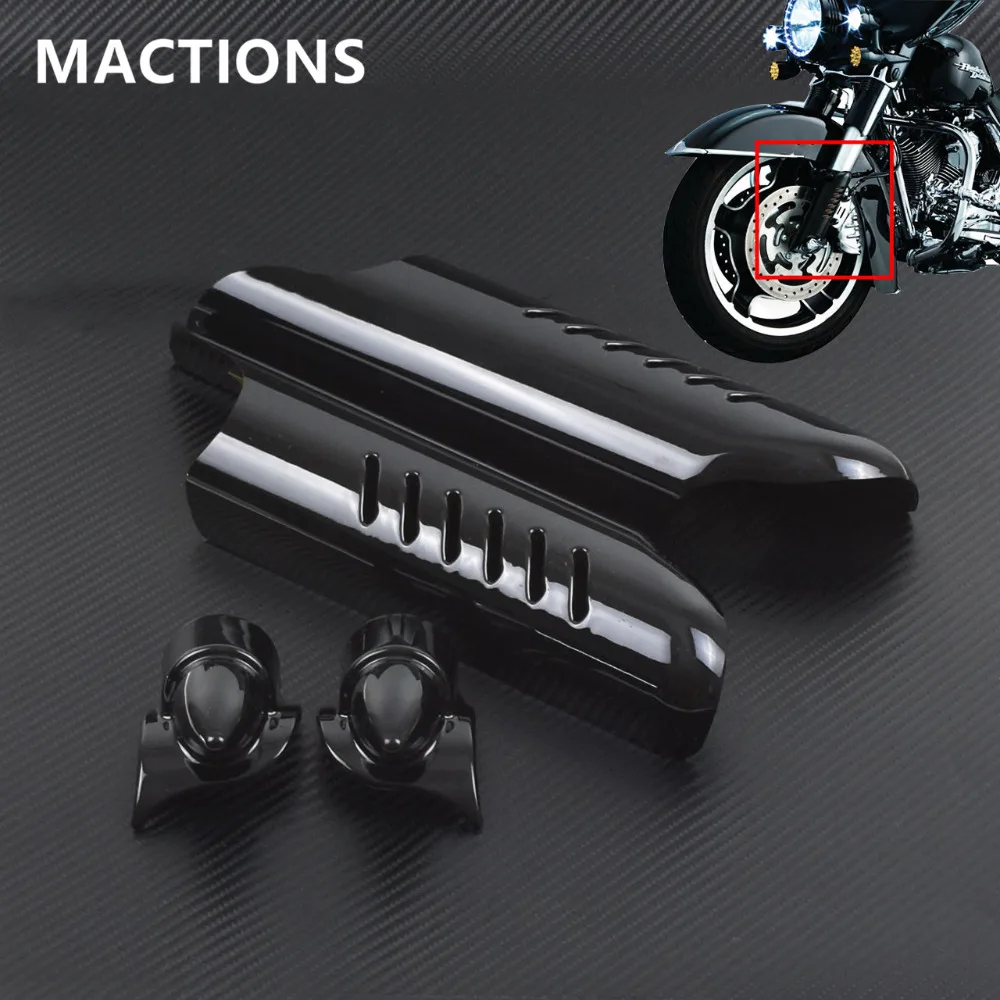 

Motorcycle Lower Fork Leg Deflector Shields Cover Black For Harley Touring Street Electra Tri Glide Road King Custom 2000-2013