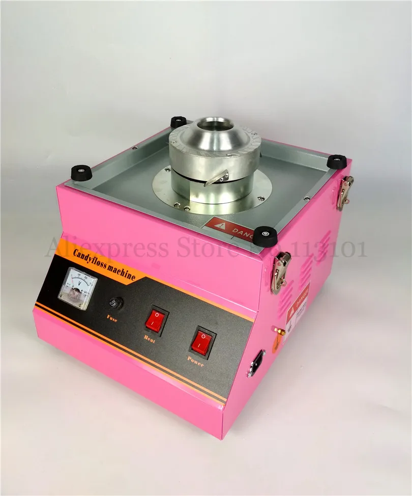 솜사탕 기계 전기 사탕 치실 메이커, 스테인레스 스틸 설탕 스쿠프, 핑크 색상, 52cm 그릇, 220V, 1030W