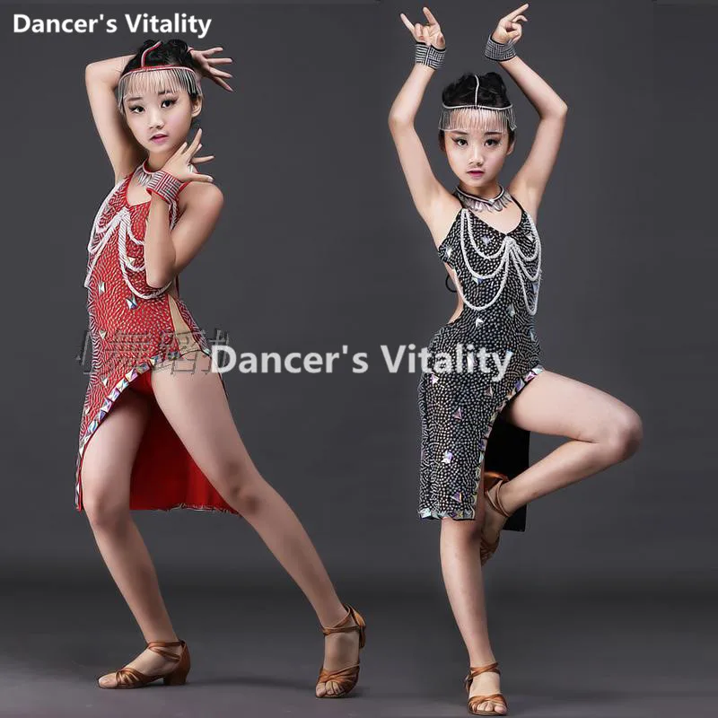 

Child Sexy Latin Dance Dresses Kids Ballroom Dance Costume Girl Modern Dance Dress Women Vestido Waltz Stage Dance Clothing