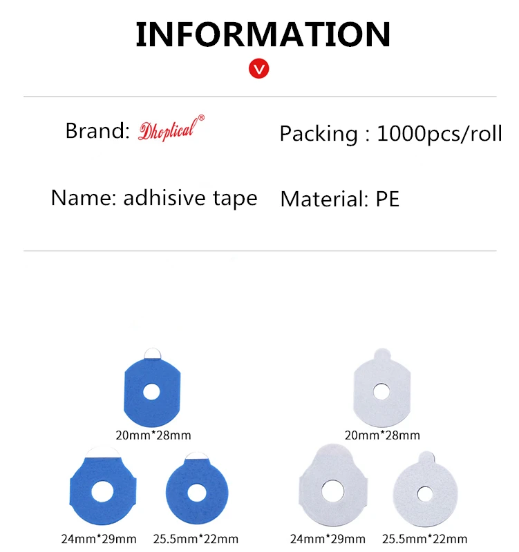 Linsenblockierpads 1000 Stück/Rolle Hochviskose Kantenpolier- und Blockierpads-Aufkleber von Dhoptical – Detail 2