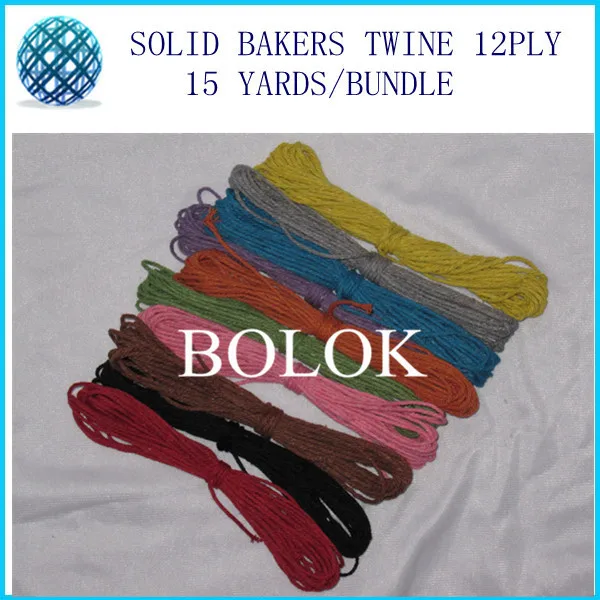 500pcs/lot  solid bakers twine 15yards/bundle 2mm 12 ply solid DIY twine 10 color choose free shipping