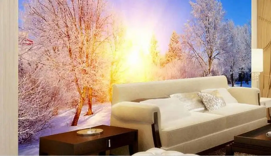 

3D photo wallpaper customize Landscape Snow mural non-woven wallpaper for bedroom walls 3 d wallpaper for walls