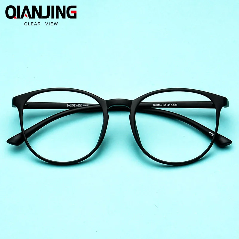 

QIANJING Plastic Titanium Men TR90 Women and Eyewear frames designer myopia brand clear optical spectacle frame myopic lens 0150