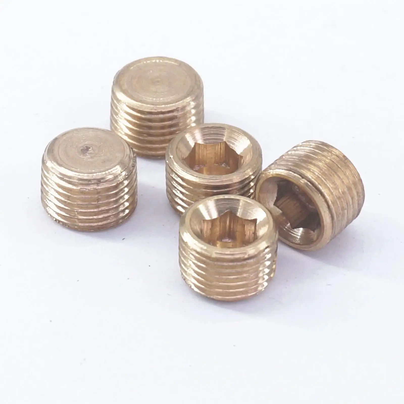 

LOT 10 1/8" BSPP male Thread Brass Pipe Countersunk Plug Internal hex head socket Allen Head Pipe fittings