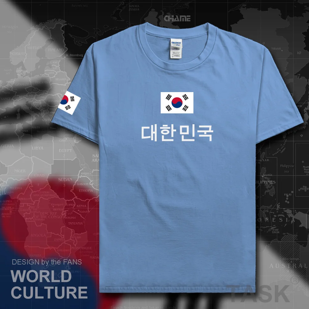 Republic of Korea South t shirt man KOR 2017 jersey t-shirts nation team 100% cotton meeting fans streetwear fitness Korean flag