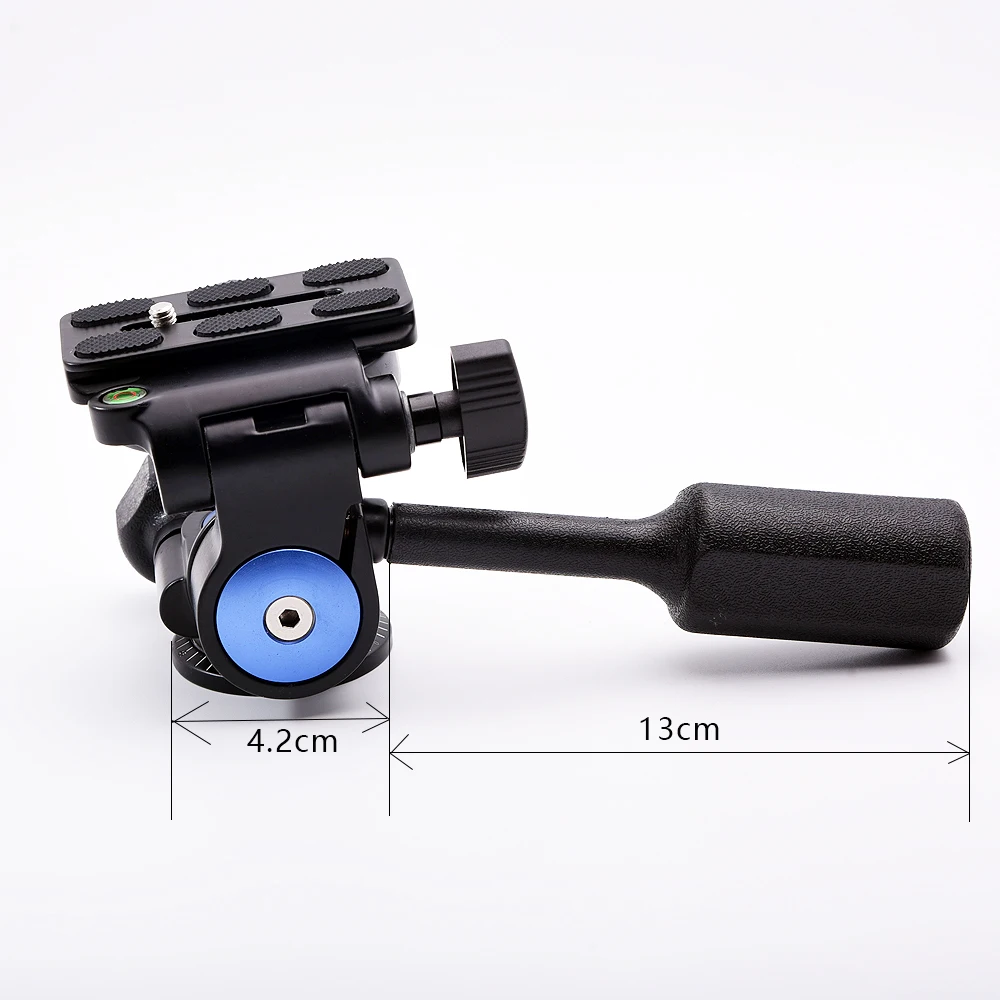 SETTO-Cabezal de bola de trípode para vídeo, brazo basculante de cabeza fluida de 3 vías con placa de liberación rápida para monopié de trípode de cámara DSLR