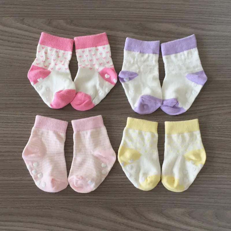 

Baby Girl Socks Girl Floor Socks Anti Ship Stripes Heart Floral Socks Shoes Kids Casual meias Cotton Pink Newborn Footwear Brand