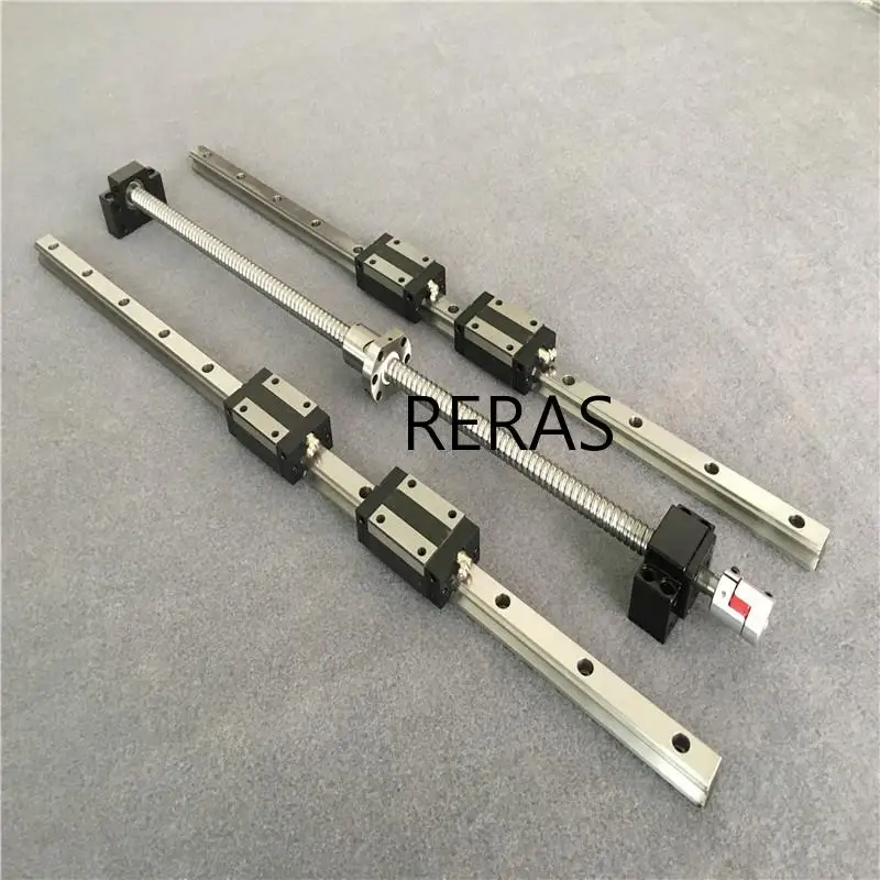 1 ballscrews SFU1605 any length+ 2 set linear rails HGR15+ballscrew supportBK/BF12+1 couplers for CNC Free shipping