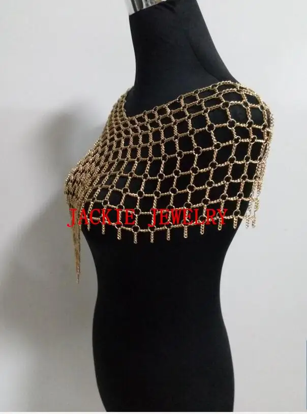 FREE SHIPPING NEW STYLE B715 Women Rock Fashion Gold colour Chains Unique Design Shawls Dressing Body Chains Jewelry 3 Colors