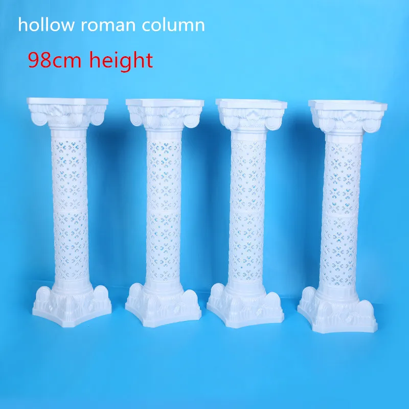 

Hollow Flower Design Roman Columns White Color Plastic Pillars Road Cited Wedding Decoration Supplies 10 pcs/lot