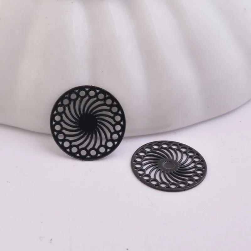 100 Stück AC1339 14mm Runder Verbinder Silberbeschichtet Kaleidoskop-Charm Halskette Ohrring Kleiner Runder Anhänger – Detail 8