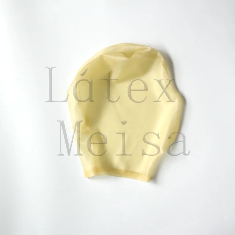 Handmade Latex hoods adult's rubber masks exclude back zip in transparent color