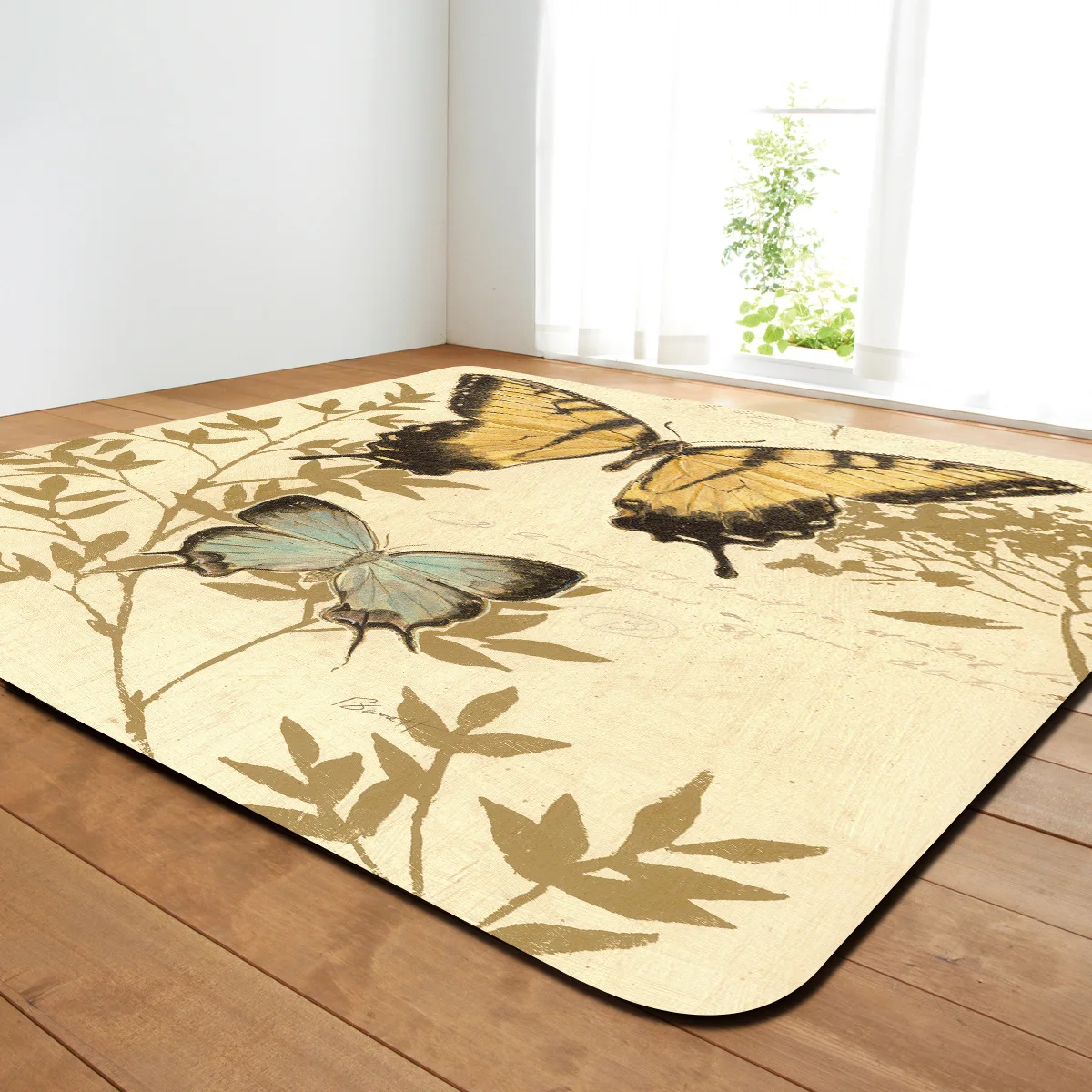 

Butterfly Printed Area Rug, Bedroom Rugs, Carpet, Doormat, Hallway, Living Room, Kitchen Floor, Outdoor