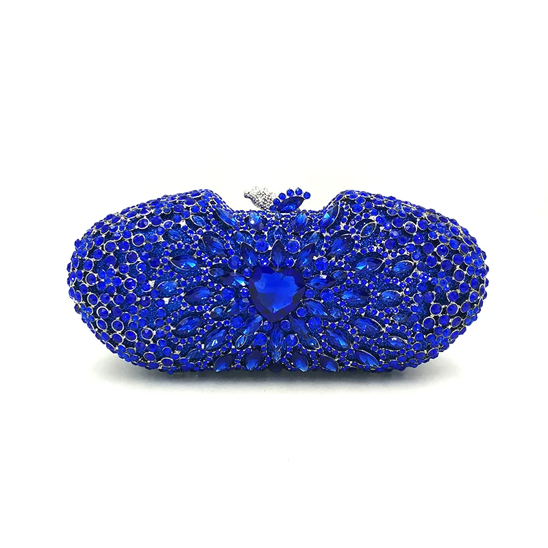 

Elegant women evening party colorful handbag diamonds luxury clutches heart shape crystal purses Bridal wedding party purses