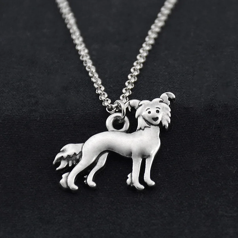 Vintage Chinese Crested Pendant Stainless Steel Necklace Anime Colar Boho Dog Necklaces For Women Men Jewelry Best Friend Gift