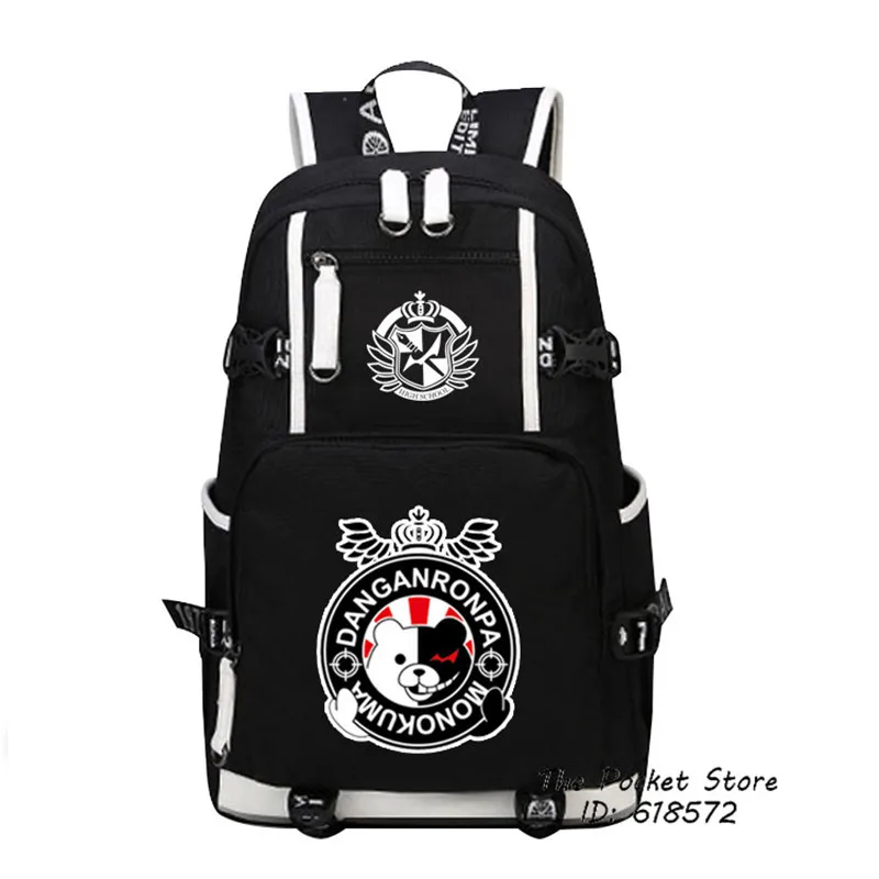 

Hot Game Danganronpa Monokuma Women Backpack Cartoon Bagpack Anime School Bags Canvas Travel Bags Laptop Backpack Large Bookbag