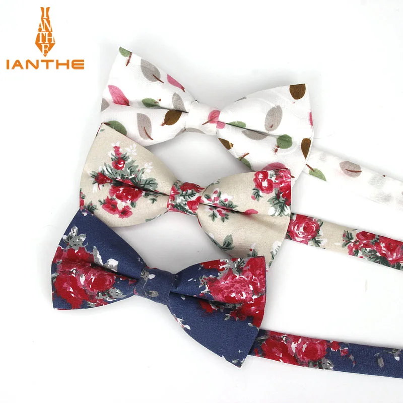 

Brand New Men Fashion Rose Print Polyester Bow Tie Wedding Suits Bowtie For Man Male Neckwear Fashion Butterfly Gravatas Necktie