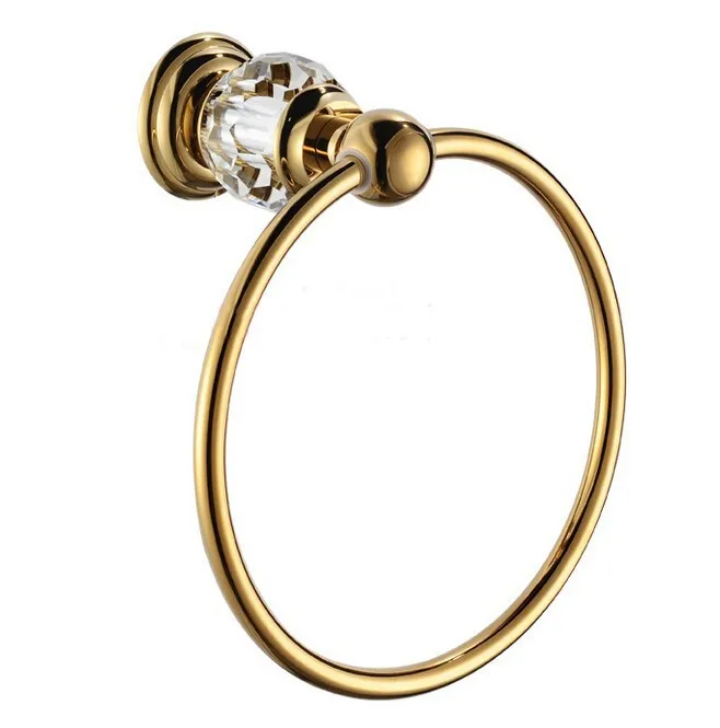 Crystal & Brass Gold Towel Ring,Towel Holder, Towel Bar CY005