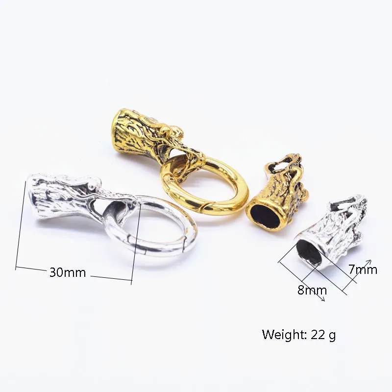 Antique Silver Colour Rose Gold 1 Set Snake Head Clasps Connector for Fermoir Bracelet Diy Jewelry Making Inner Size 10mm