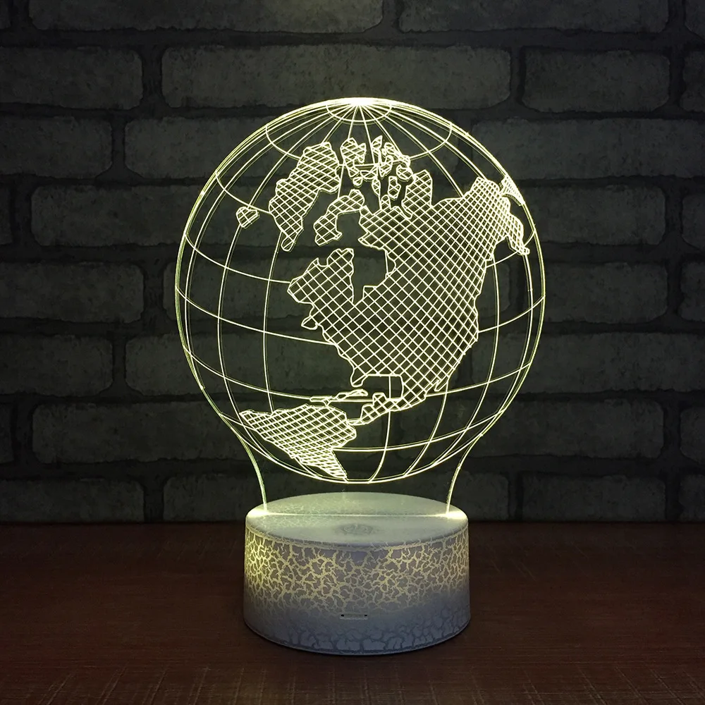 New Personalized Globe Home Office Desk Lamp Usb Power Supply Colorful 3d Lamp  Luminaria De Mesa Para Estudo Table Lamps