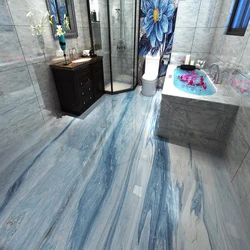 Papel tapiz de PVC autoadhesivo impermeable, Mural moderno, Simple, mármol azul, azulejos de piso 3D, papel de pared para baño, cocina, decoración del hogar 3 D