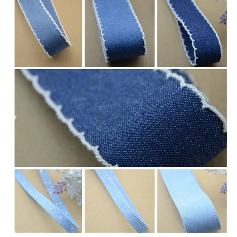 40mm 4cm 25mm cotton denim ribbon autumn winter handmade tape riband DIY bow accessories ribbons 5yard/lot