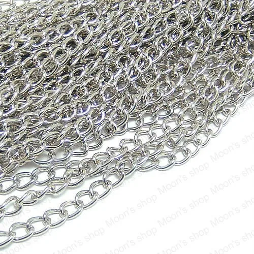 

Wholesale Length 1 Meter Width 5mm Imitation Rhodium Iron Extended Twisted Chains Accessories 5 pieces (JM2692)