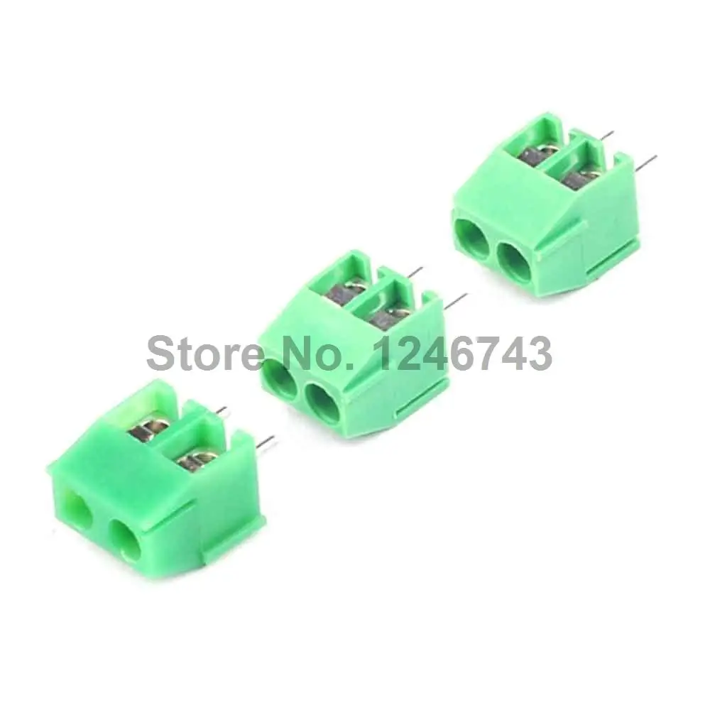 50PCS Screw Terminal Block Connector KF350-2P Pitch:3.5MM Green 3.5mm