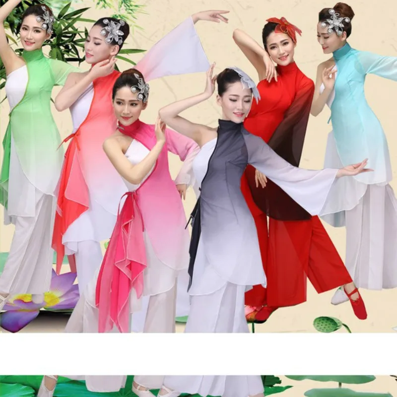 Rode traditionele chinese dans vrouw man dance kostuum voor folk dansen nationale kleding voor vrouwen fan dans kostuums