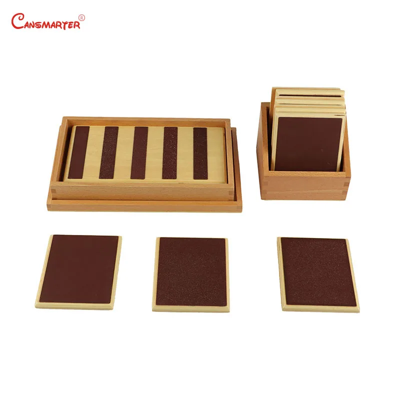 Sensory Wooden Toys Rough Smooth Touch Tablets Boards Kid Learning Montessori Busy Elements Board Box Preschool Educational Toys