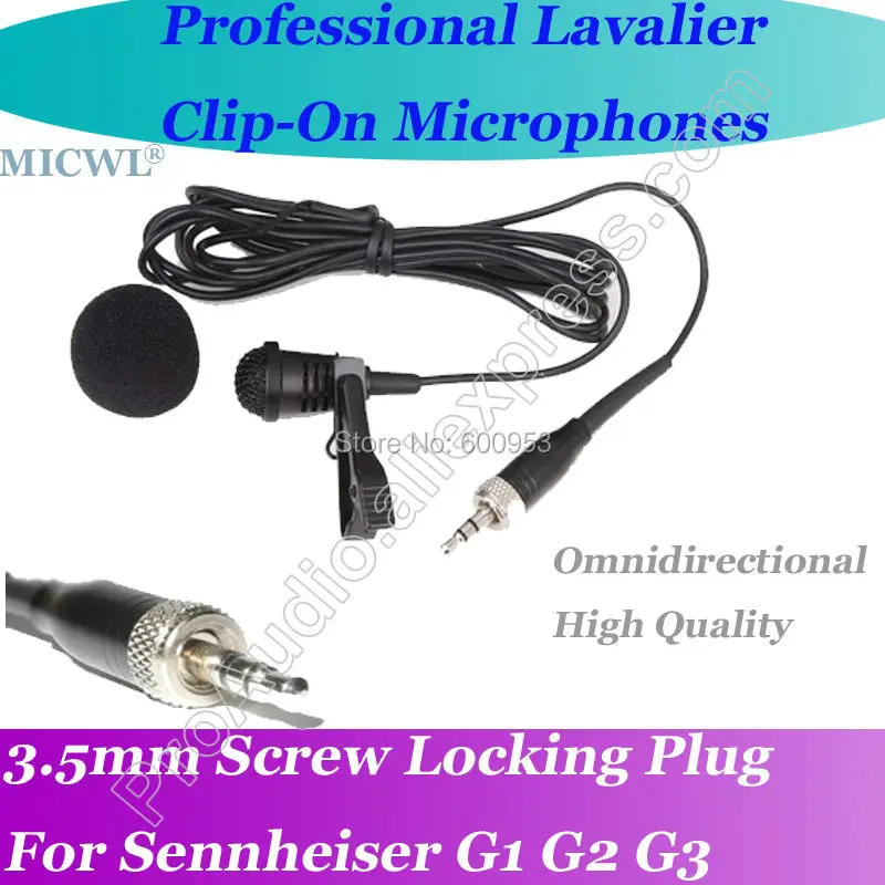 

MICWL Wireless Lavalier Lapel Round Microphone Microfone for Sennheiser G1 G2 G3 Clip-On Mic Beltpack System