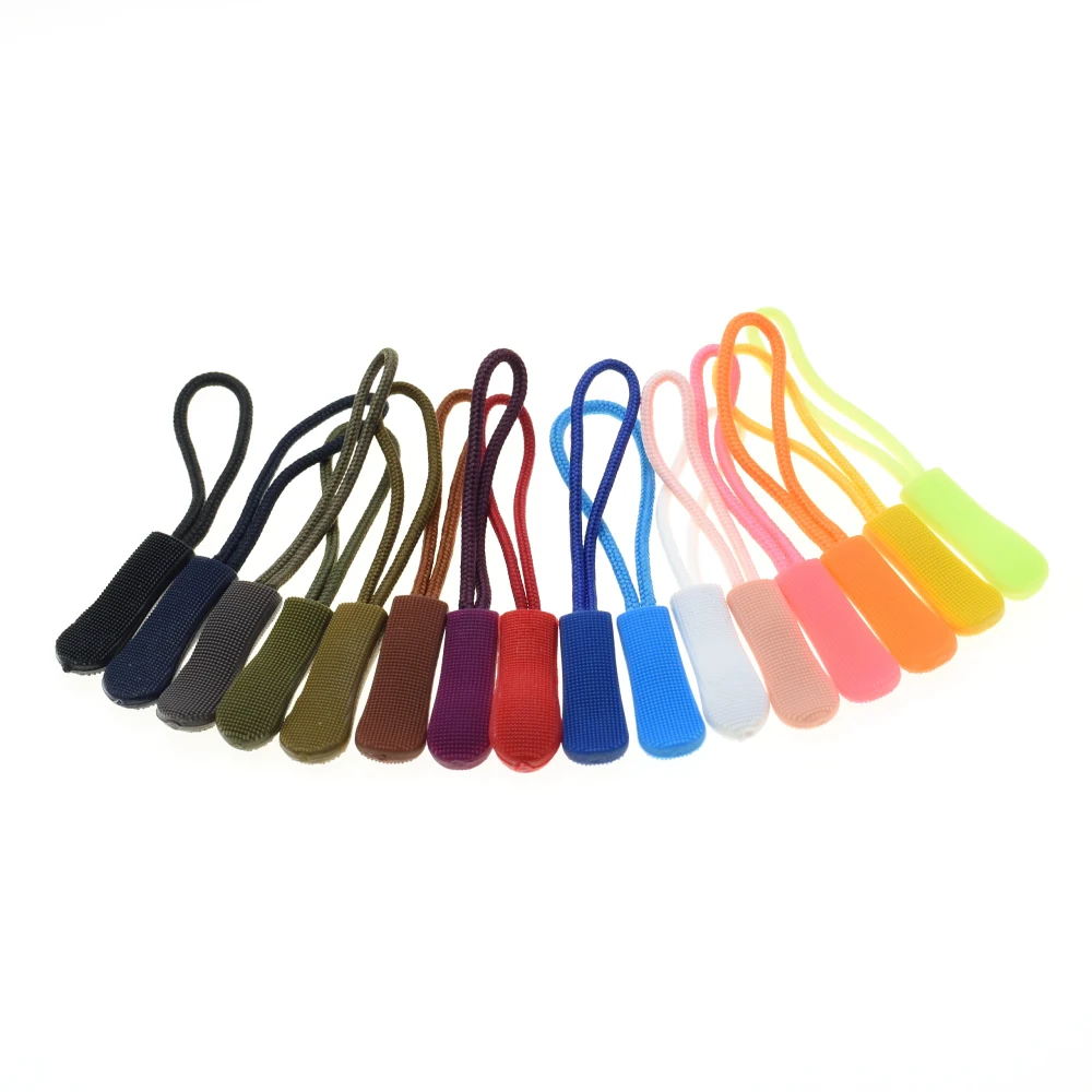 10 Pcs/Pack Mix Color Cord Zipper Pull Puller End Strap For Apparel Travel Bag Accessories