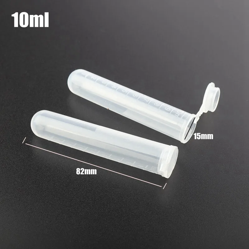 

100pcs 15*82mm 10ml Plastic Centrifuge Tube Home Garden Vegetable Flower Seedling Storage Bottle Container Clear Vial