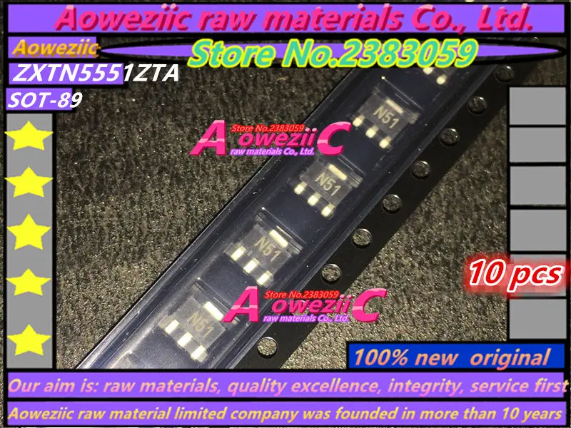 Aoweziic 100% ใหม่ Original ZXTP5401ZTA พิมพ์ P01 / ZXTN5551ZTA พิมพ์ N51 SO-T89ทรานซิสเตอร์
