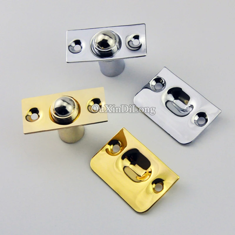 

High Quality 4PCS Brass Strike Plate Closet Door Ball Catch Suck Touch Beads Latch Catches, Silver/Gold