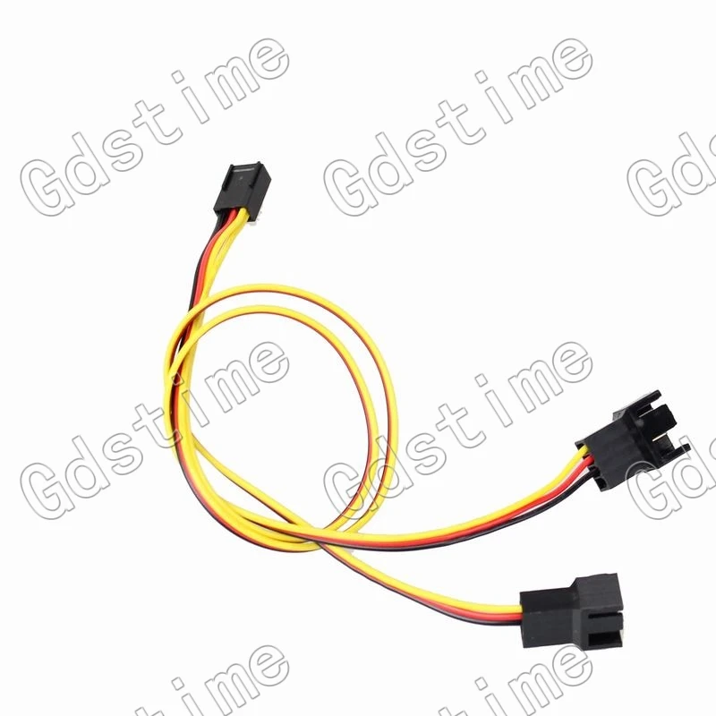 Gdstime 20 pcs lot 2510-3p Female to dual 2510-3p male cable wire 30cm for CPU PC Case Fan Y-Splitter Adapter Cable