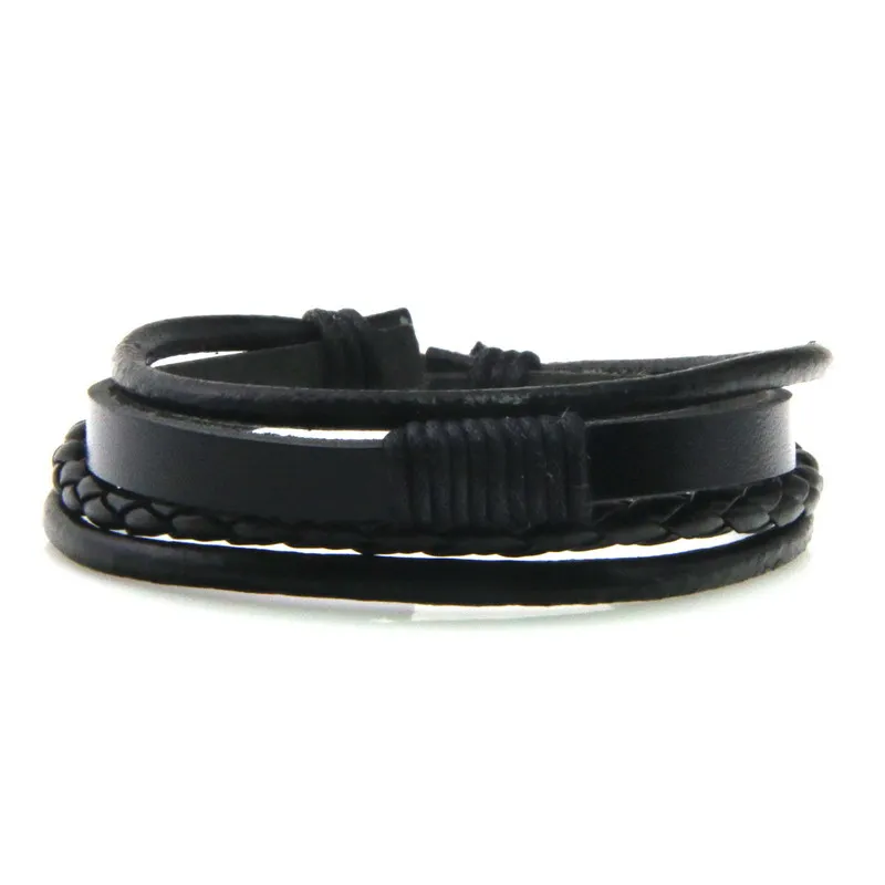 New Product Suitable for Women Men Lovers Boys Girls Adjustable Leather Bracelet Variety of Styles Handmade Woven Charm Bracelet