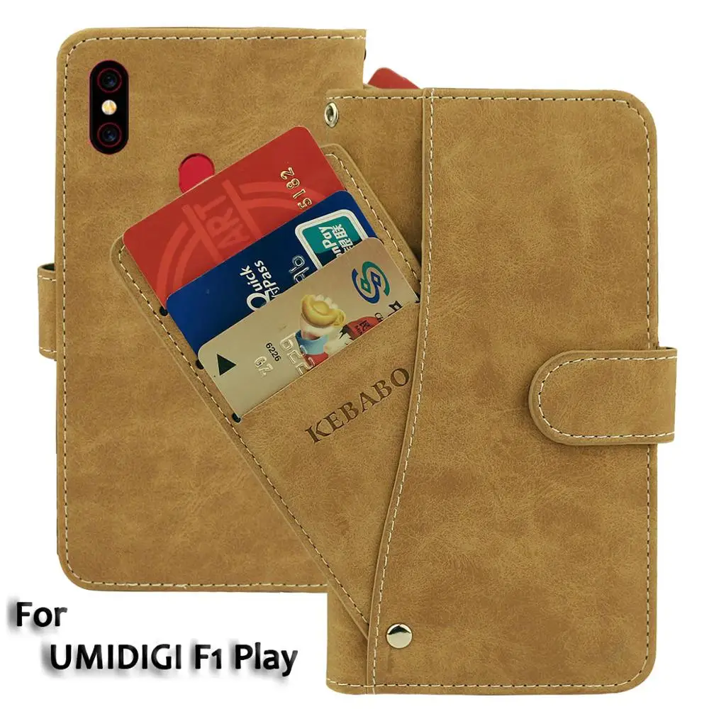 Vintage Leather Wallet UMIDIGI F1 Play Case 6.3